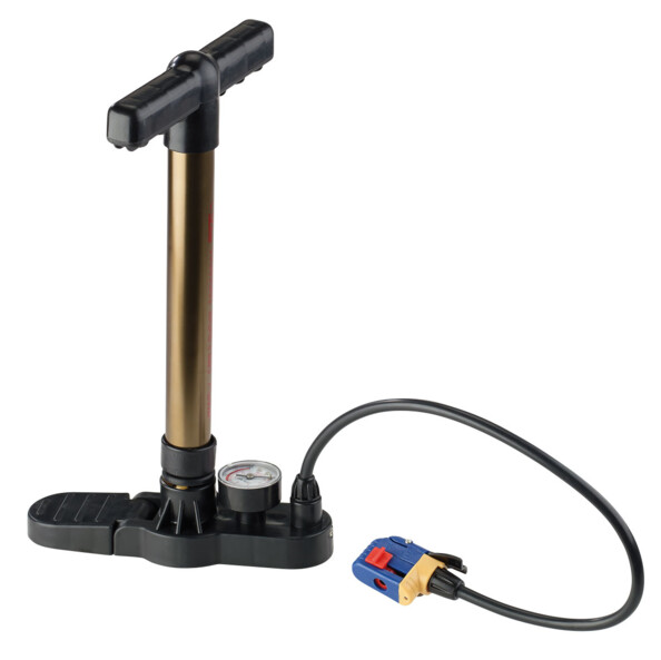 Pompe à bras compacte en aluminium avec manomètre 8 bar