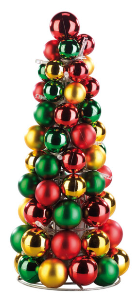 Pyramide de boules de Noël lumineuse à LED sans fil pour décorer votre table