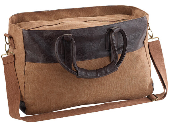 Sac de voyage 30 L en toile avec bandoulière et 2 poches externes