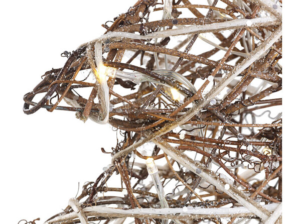 2 mini sapins de Noël décoratifs en osier avec LED