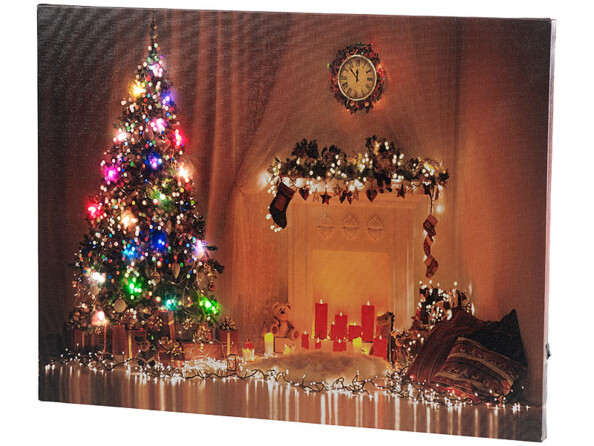Tableau lumineux à LED couleur changeante "Noël" 50 x 38 cm