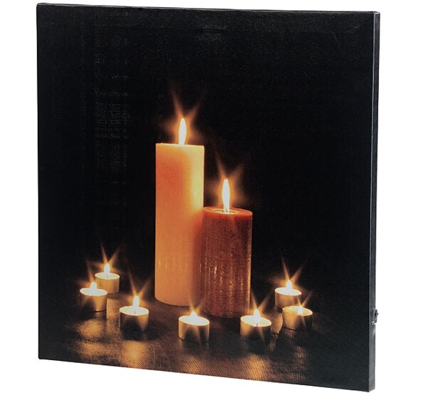 Tableau lumineux "Bougies" 40 x 40 cm