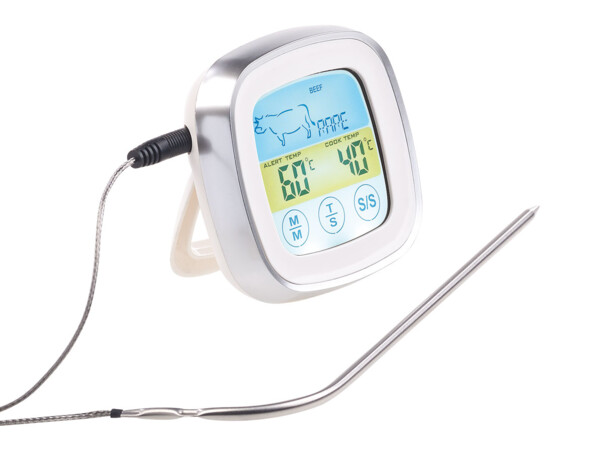 thermemetre de cuisson pour viande boeuf veau porc volaille poulet avec timer pour four et barbecue