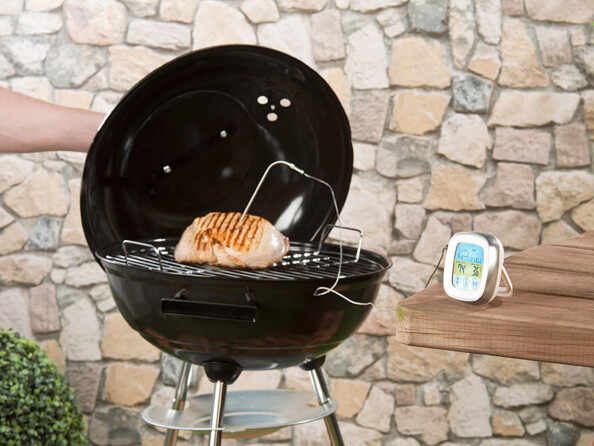 modèle d'utilisation du Thermomètre à viande numérique avec écran tactile, jusqu'à 250°C