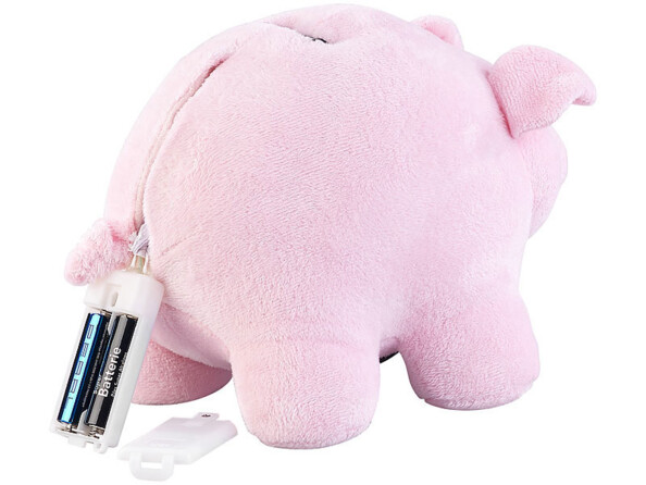 Tirelire cochon sonore en peluche