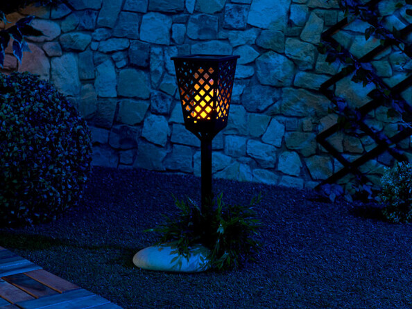 torche led de jardin solaire étanche effet bougie avec piquet