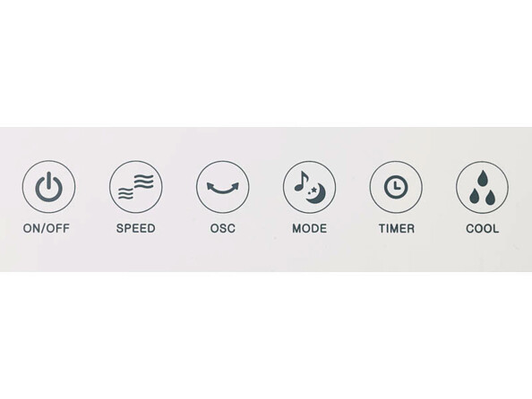 Ventilateur colonne avec rafraîchisseur et humidificateur VT-520. Panneau de commande