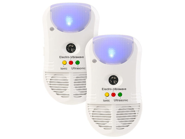 2 anti-nuisibles à ultrasons 3 en 1 avec fonctions LED et purificateur