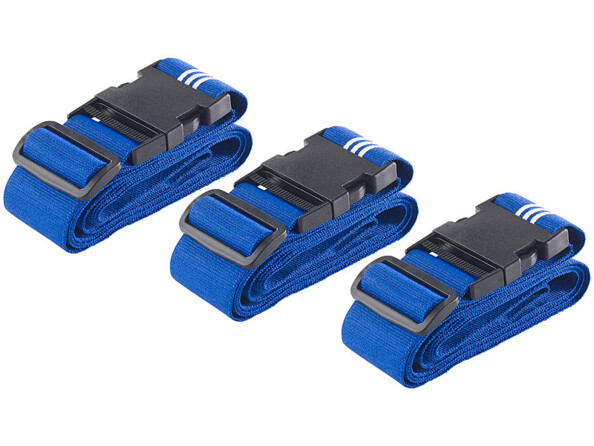 3 sangles à bagages en tissu 175 x 5 cm