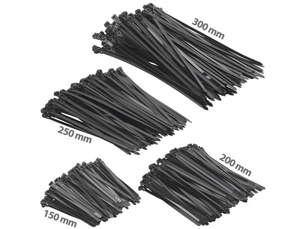 400 colliers de serrage réutilisables 150/200/250/300 x 7,6 mm