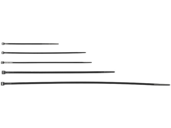 Collier de serrage dimensiosn des tailles:100 x 2,5 mm, 140 x 2,5 mm, 160 x 2,5 mm, 200 x 3,6 mm, 300 x 3,6 mm