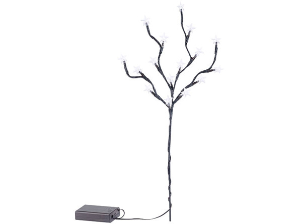 décoration lumineuse a piles branche avec etoiles à led lunartec