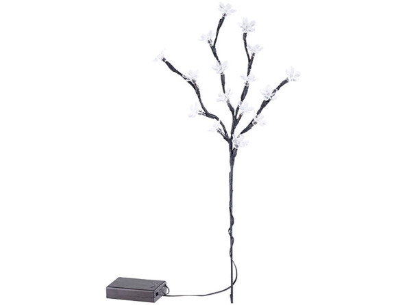 décoration lumineuse a piles branche de cerisier japonais avec fleurs à led lunartec