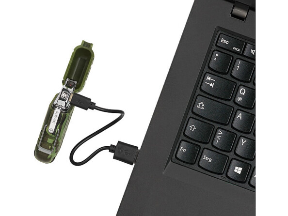 Briquet électronique rechargeable à double arc électrique, coloris camouflage