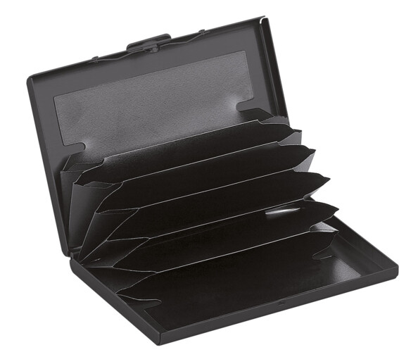 2 étuis plats RFID pour 6 cartes en acier inoxydable - Anthracite