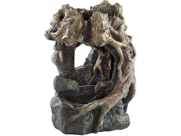 Fontaine d'ambiance avec LED et pompe - Grotte de racines. Pompe intégrée