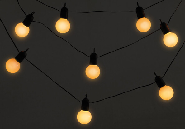 Guirlande guinguette 4,75 m 20 ampoules LED 1W - Blanc chaud