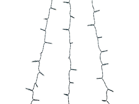 Vue sur les détails des led de la guirlande à effet de cascade
