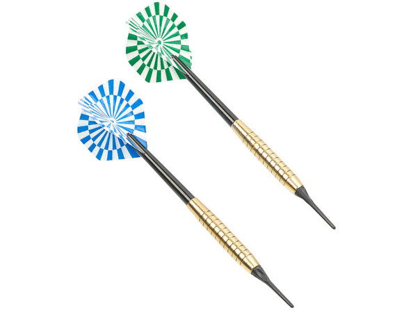 Jeu de 12 fléchettes en laiton - Pointes en plastique