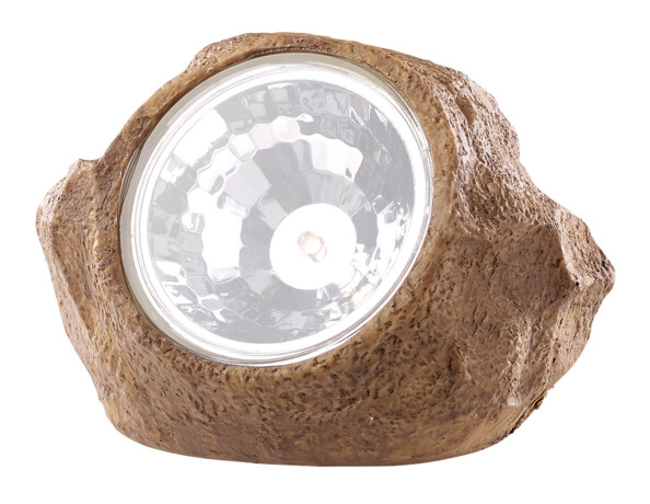 Lampe de jardin solaire à LED aspect pierre