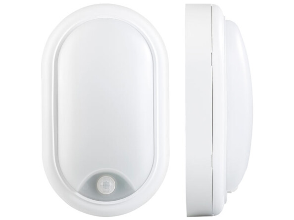 Lampe LED ovale antichoc 1050 lm / 15 W / 4000 K - Avec détecteur