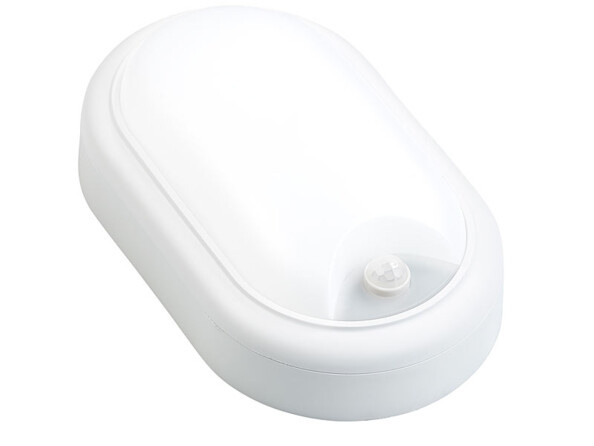 Lampe LED ovale antichoc 1050 lm / 15 W / 4000 K - Avec détecteur