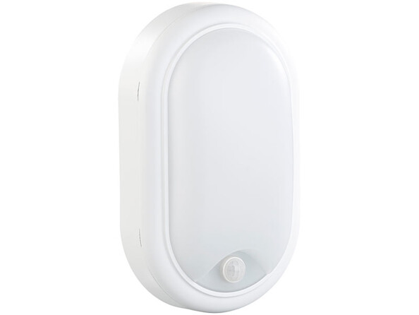 Lampe LED ovale antichoc 1050 lm / 15 W / 4000 K - Avec détecteur