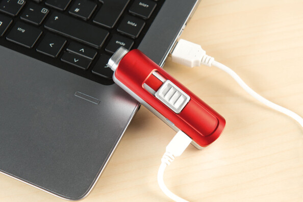 Mini briquet tige USB à arc électrique - Rouge