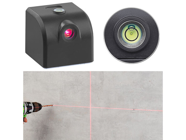 Mini laser USB à lignes croisées avec niveau à bulle