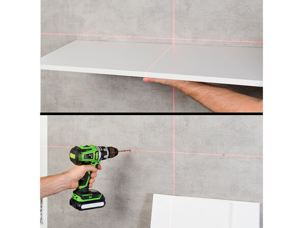 Mini laser USB à lignes croisées avec niveau à bulle