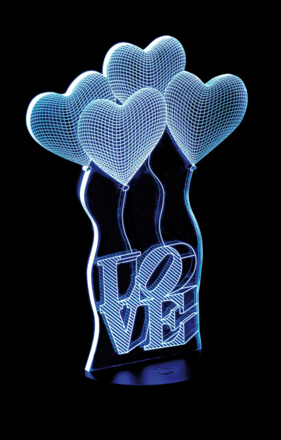 motif coeurs amour hologramme 3d pour socle lumineux lunartec nx9153 7 couleurs