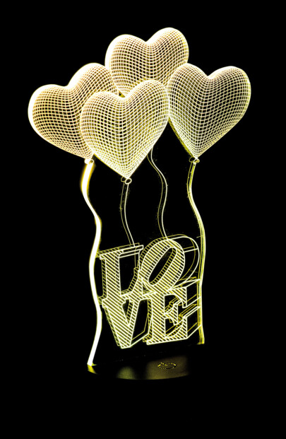 Motif 3D pour socle lumineux LS-7.3D - Love