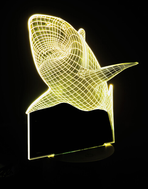 motif requin hologramme 3d pour socle lumineux lunartec nx9153 7 couleurs