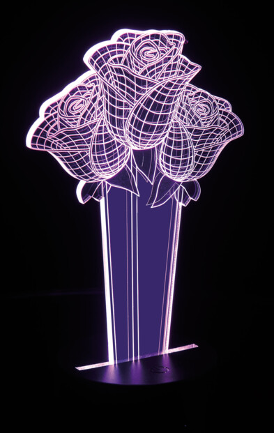 Motif 3D pour socle lumineux LS-7.3D - Roses