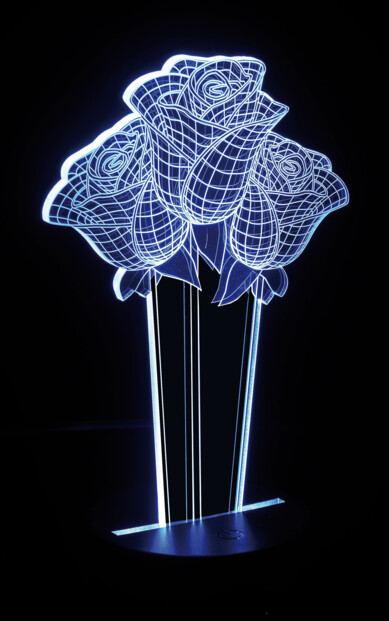 Motif 3D pour socle lumineux LS-7.3D - Roses