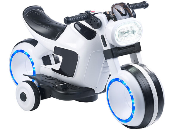 jouet moto look futuriste style tron disney avec lecteur mp3 et haut parleurs intégrés playtastic