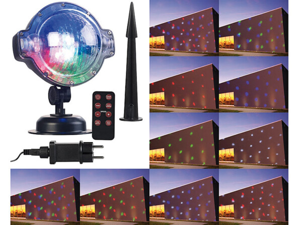 Projecteur effet chute de neige à LED blanches & multicolores