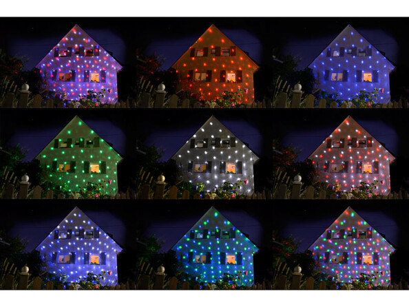 Projecteur effet chute de neige à LED blanches & multicolores