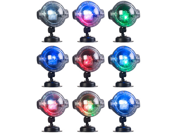 Projecteur effet chute de neige à LED blanches & multicolores