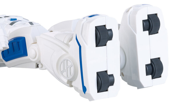 Vue sur les roulettes du Robot interactif.