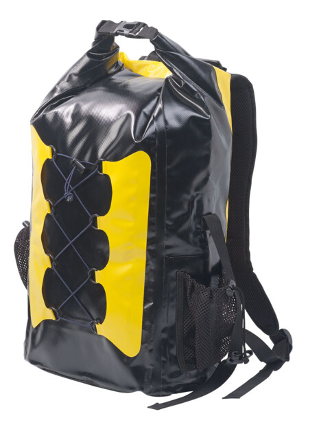 Sac à dos trekking étanche en toile de bâche 30 L - coloris jaune / noir