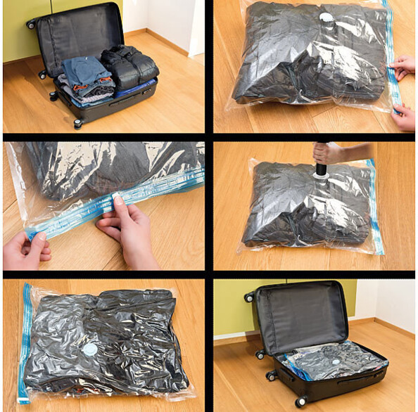 Sacs de rangement sous vide pour textiles (x3) - 80 x 100 cm