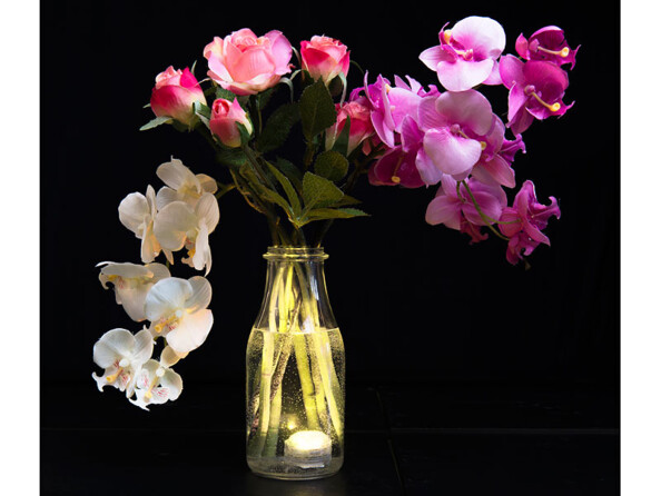 Set de 8 mini lampes immersibles à LED Blanc avec télécommandes - 30 mm