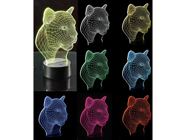 Socle lumineux décoratif à LED "LS-7.3D" - Motif Léopard