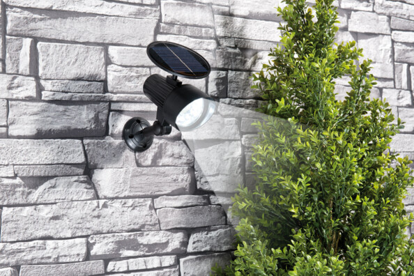 2 spots solaires à LED avec détecteur de mouvement et témoin rouge clignotant