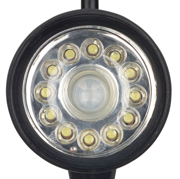 2 spots solaires à LED avec détecteur de mouvement et témoin rouge clignotant