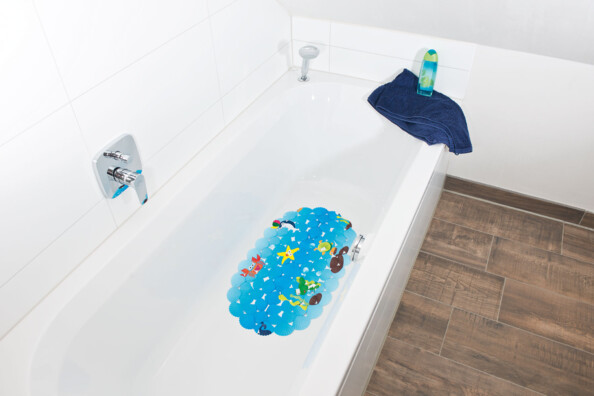 Tapis antidérapant pour baignoire, 69 x 38 cm, décor plage