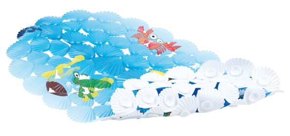 Tapis antidérapant pour baignoire, 69 x 38 cm, décor plage