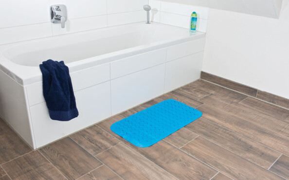 Tapis antidérapant pour baignoire, 72 x 38 cm, coloris bleu