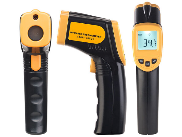 Thermomètre infrarouge sans contact de -50 à 550 °C avec pointeur laser